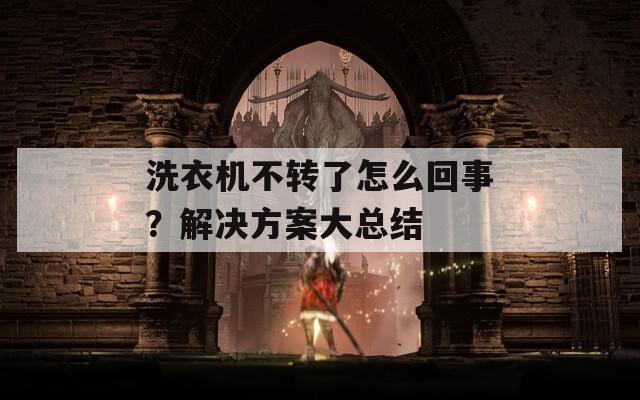 洗衣机不转了怎么回事？解决方案大总结  第1张