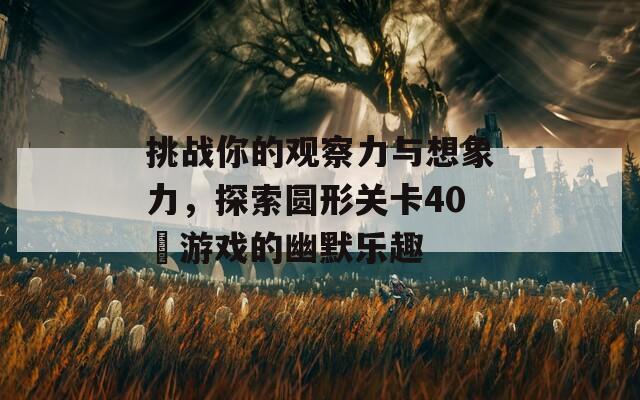 挑战你的观察力与想象力，探索圆形关卡40囧游戏的幽默乐趣