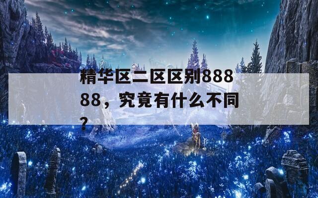 精华区二区区别88888，究竟有什么不同？