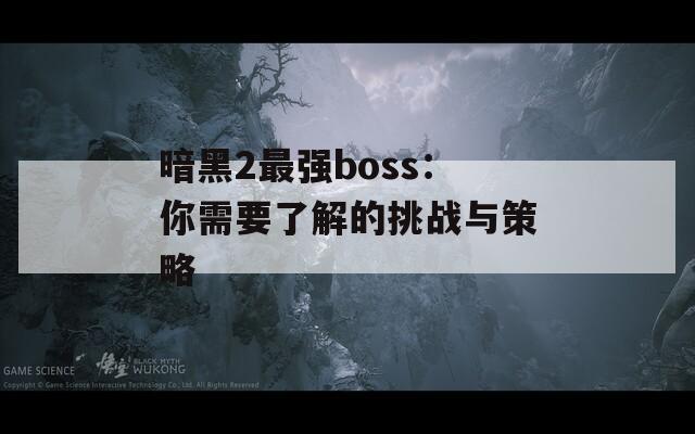 暗黑2最强boss：你需要了解的挑战与策略