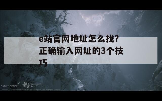 e站官网地址怎么找？正确输入网址的3个技巧