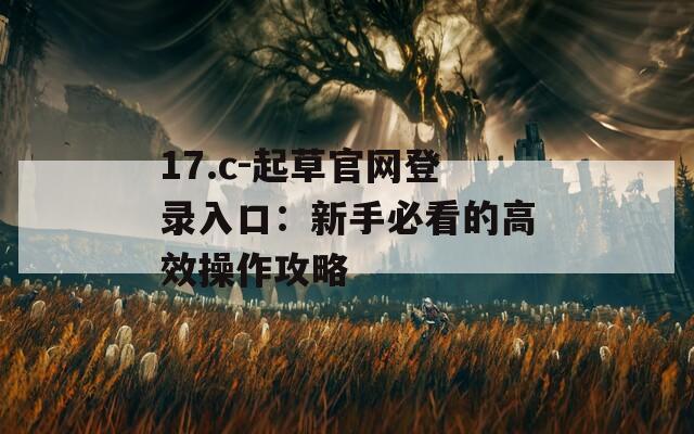 17.c-起草官网登录入口：新手必看的高效操作攻略