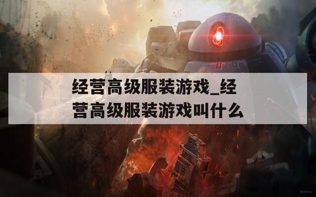 经营高级服装游戏_经营高级服装游戏叫什么