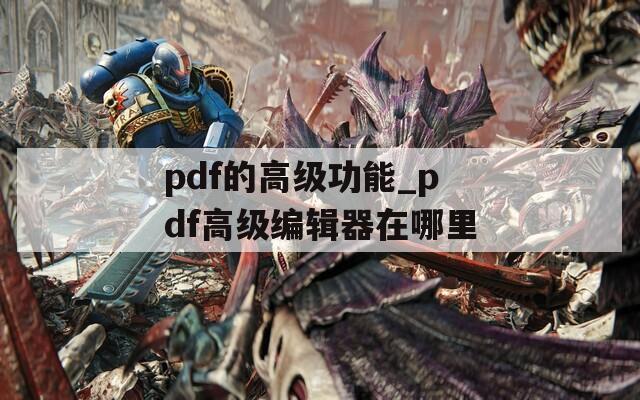 pdf的高级功能_pdf高级编辑器在哪里