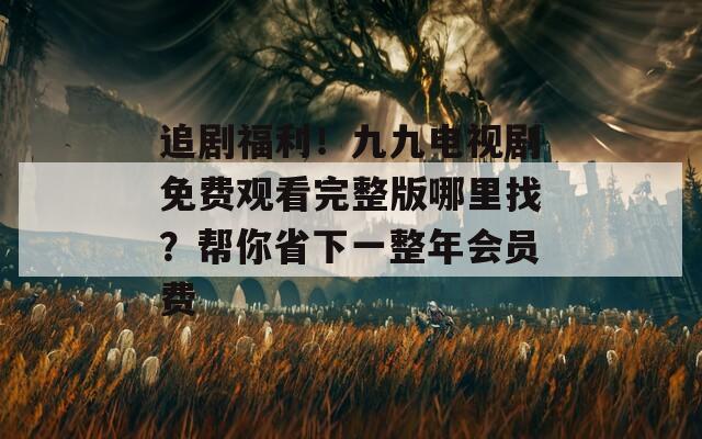 追剧福利！九九电视剧免费观看完整版哪里找？帮你省下一整年会员费