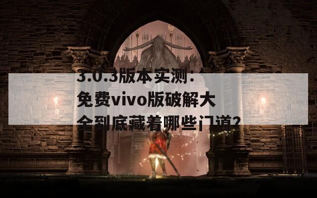 3.0.3版本实测：免费vivo版破解大全到底藏着哪些门道？  第1张