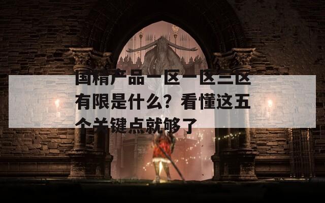 国精产品一区一区三区有限是什么？看懂这五个关键点就够了  第1张