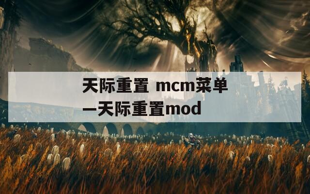 天际重置 mcm菜单—天际重置mod  第1张