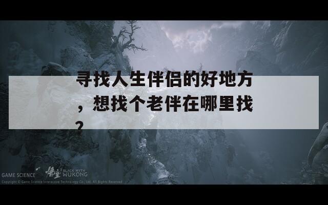 寻找人生伴侣的好地方，想找个老伴在哪里找？  第1张