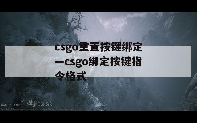 csgo重置按键绑定—csgo绑定按键指令格式