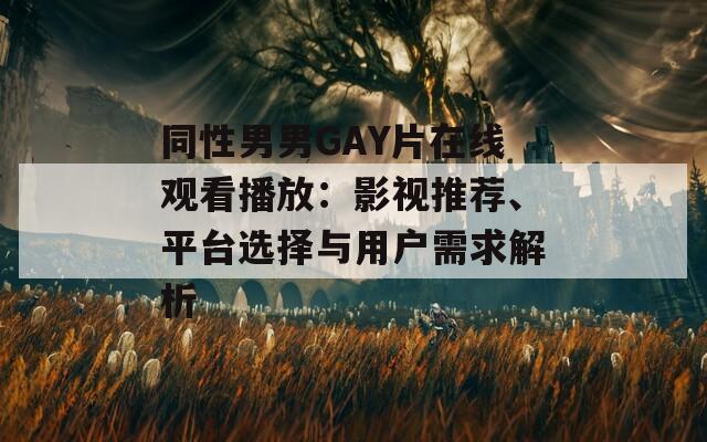 同性男男GAY片在线观看播放：影视推荐、平台选择与用户需求解析  第1张