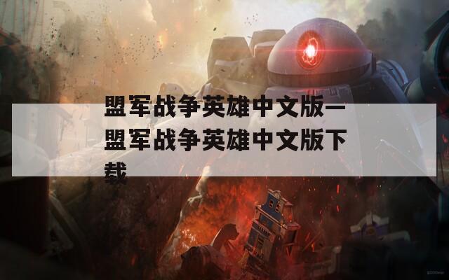 盟军战争英雄中文版—盟军战争英雄中文版下载