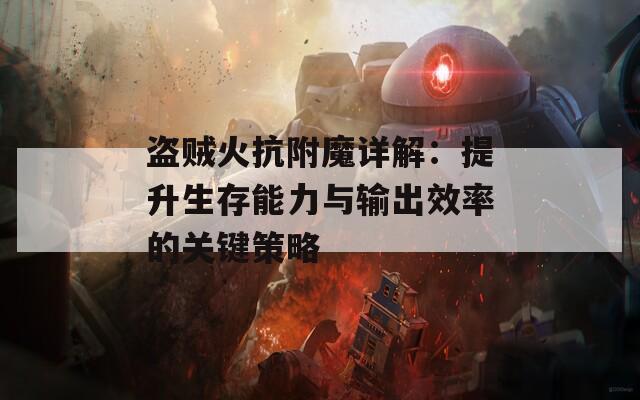 盗贼火抗附魔详解：提升生存能力与输出效率的关键策略  第1张