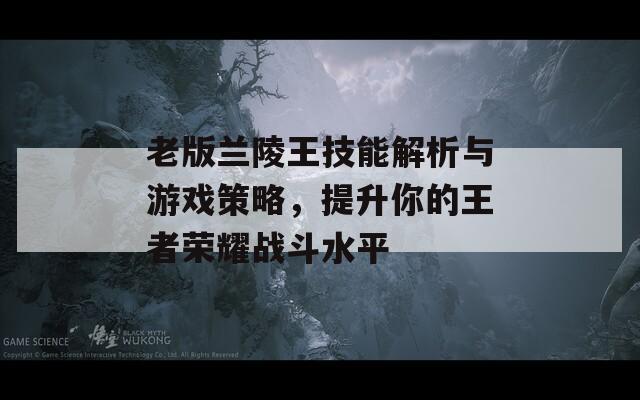 老版兰陵王技能解析与游戏策略，提升你的王者荣耀战斗水平