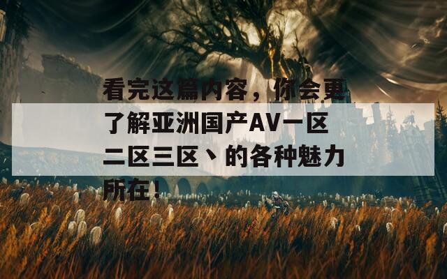 看完这篇内容，你会更了解亚洲国产AV一区二区三区丶的各种魅力所在！