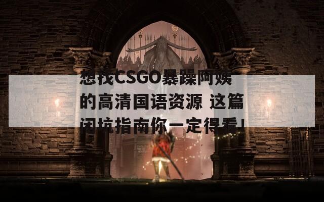 想找CSGO暴躁阿姨的高清国语资源 这篇闭坑指南你一定得看！