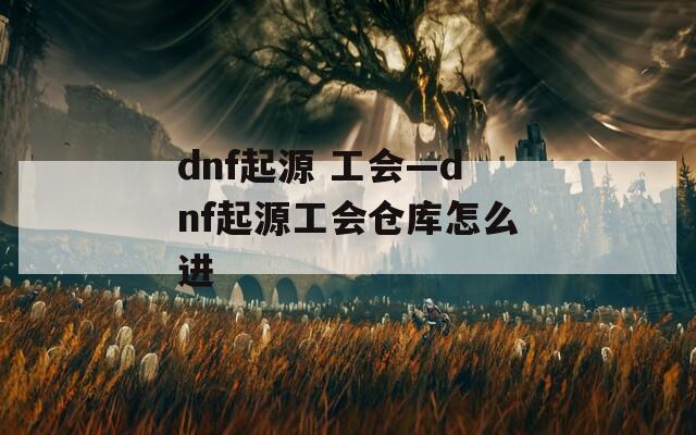 dnf起源 工会—dnf起源工会仓库怎么进