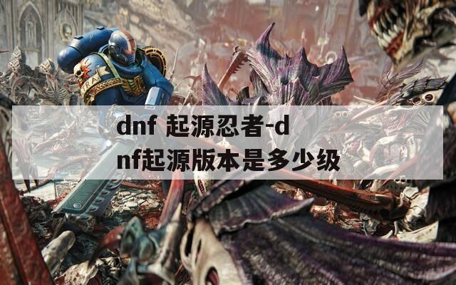 dnf 起源忍者-dnf起源版本是多少级  第1张