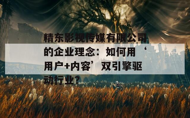 精东影视传媒有限公司的企业理念：如何用‘用户+内容’双引擎驱动行业？