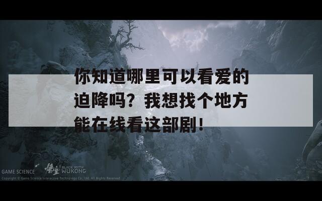 你知道哪里可以看爱的迫降吗？我想找个地方能在线看这部剧！