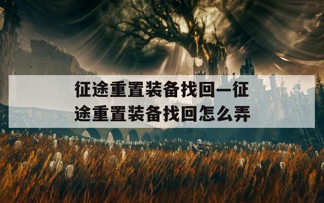 征途重置装备找回—征途重置装备找回怎么弄  第1张